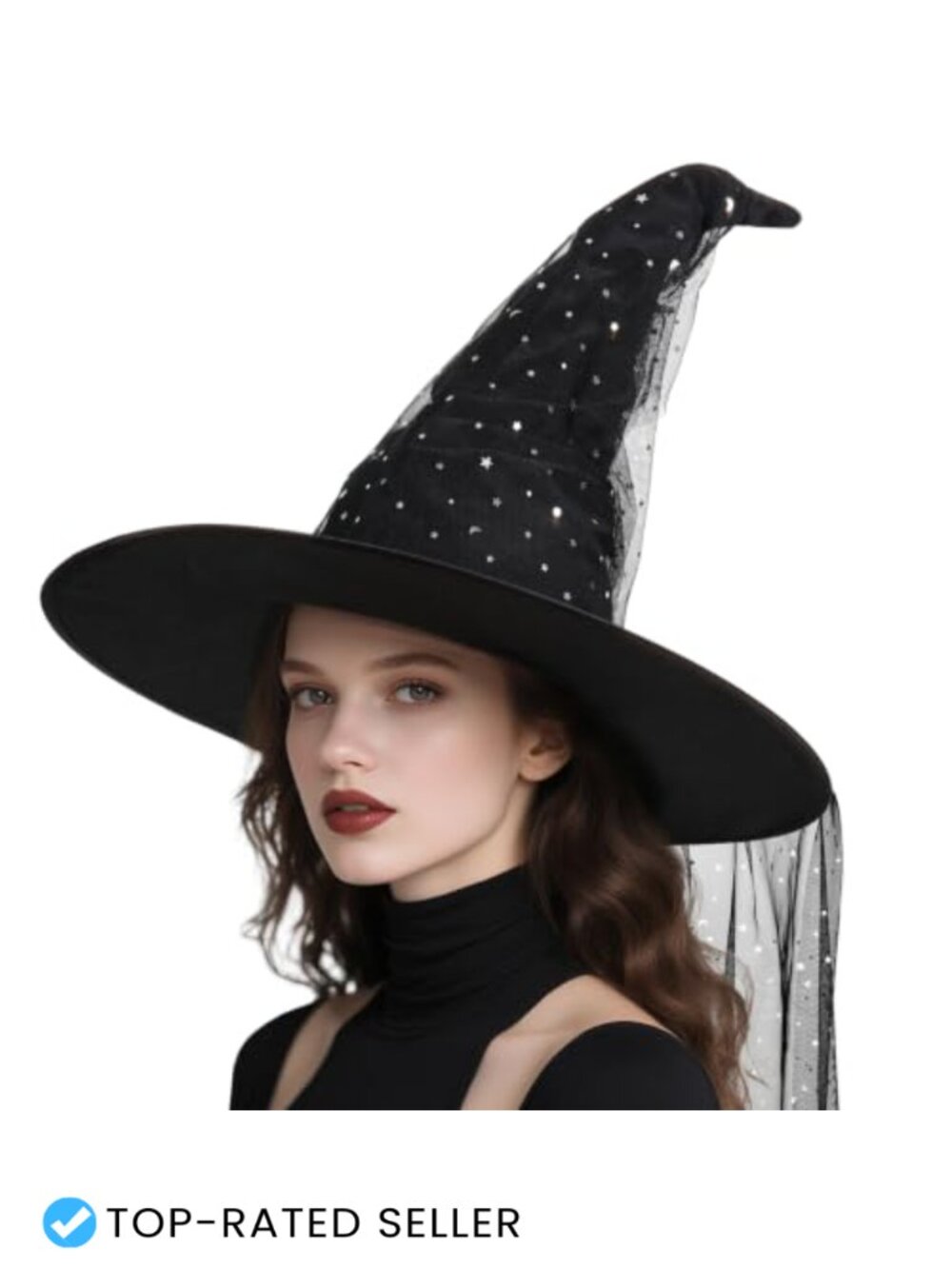 QTDS Polyester Witch Hat Costume Headwear for Halloween Cosplay Masquerade